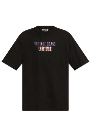 Tシャツ・カットソー VERSACE JEANS FW24 T-SHIRT WITH LOGO (77GAHL03 CJ01L816) 90_E77GAH6S3-